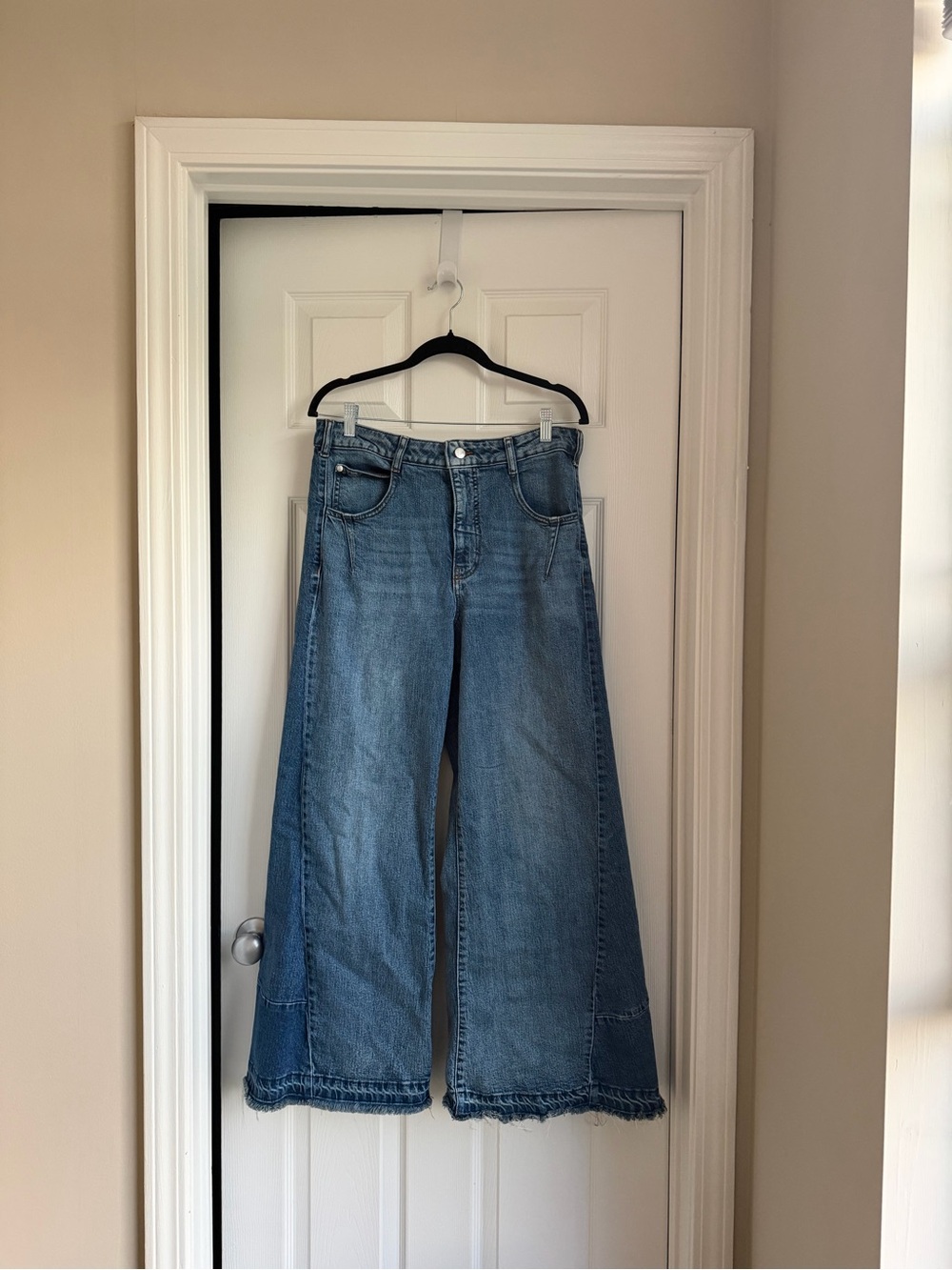 Anthropologie Blue Wide-Leg Flare Jeans